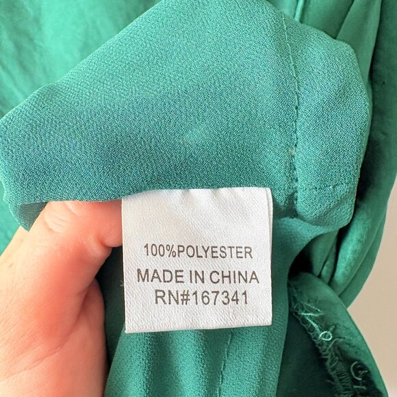 Hello Molly Bar Top Dancing Satin Dress Green Teal Size Small/4 - Picture 8 of 8